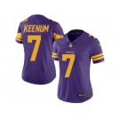 Women Nike Minnesota Vikings #7 Case Keenum Purple Stitched NFL Limited Rush Jersey