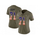 Women Nike Minnesota Vikings #71 Riley Reiff Limited Olive USA Flag 2017 Salute to Service NFL Jersey