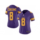 Women Nike Minnesota Vikings #8 Kirk Cousins Purple Stitched NFL Limited Rush Jersey