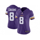 Women Nike Minnesota Vikings #8 Kirk Cousins Purple Team Color Stitched NFL Vapor Untouchable Limited Jersey