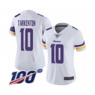 Women's Minnesota Vikings #10 Fran Tarkenton White Vapor Untouchable Limited Player 100th Season Football Jersey