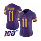 Women's Minnesota Vikings #11 Laquon Treadwell Limited Purple Rush Vapor Untouchable 100th Season Football Jersey