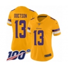 Women's Minnesota Vikings #13 Josh Doctson Limited Gold Inverted Legend 100th Season Football Jersey