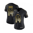 Women's Minnesota Vikings #14 Stefon Diggs Limited Black Smoke Fashion Football Jersey