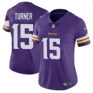 Women's Minnesota Vikings #15 Dallas Turner Purple 2024 Draft Vapor Football Stitched Jersey