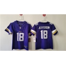 Women's Minnesota Vikings #18 Justin Jefferson Purple F.U.S.E. Vapor Untouchable Limited Football Stitched Jersey