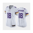 Women's Minnesota Vikings #18 Justin Jefferson White game jersey