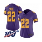 Women's Minnesota Vikings #22 Harrison Smith Limited Purple Rush Vapor Untouchable 100th Season Football Jersey