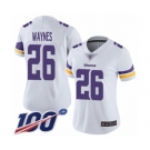 Women's Minnesota Vikings #26 Trae Waynes White Vapor Untouchable Limited Player 100th Season Football Jersey