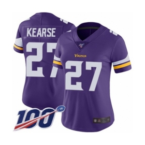 Women's Minnesota Vikings #27 Jayron Kearse Purple Team Color Vapor Untouchable Limited Player 100th Season Football Jersey