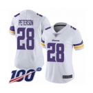 Women's Minnesota Vikings #28 Adrian Peterson White Vapor Untouchable Limited Player 100th Season Football Jersey