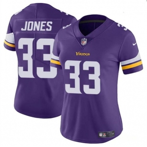 Women's Minnesota Vikings #33 Aaron Jones Purple Vapor Untouchable Limited Football Stitched Jersey