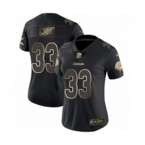 Women's Minnesota Vikings #33 Dalvin Cook Black Gold Vapor Untouchable Limited Football Jersey