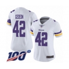 Women's Minnesota Vikings #42 Ben Gedeon White Vapor Untouchable Limited Player 100th Season Football Jersey