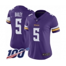 Women's Minnesota Vikings #5 Dan Bailey Purple Team Color Vapor Untouchable Limited Player 100th Season Football Jersey