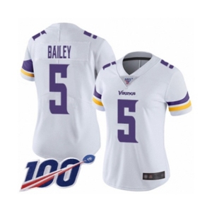 Women's Minnesota Vikings #5 Dan Bailey White Vapor Untouchable Limited Player 100th Season Football Jersey