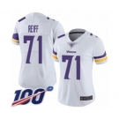 Women's Minnesota Vikings #71 Riley Reiff White Vapor Untouchable Limited Player 100th Season Football Jersey