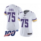 Women's Minnesota Vikings #75 Brian O'Neill White Vapor Untouchable Limited Player 100th Season Football Jersey