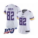 Women's Minnesota Vikings #82 Kyle Rudolph White Vapor Untouchable Limited Player 100th Season Football Jersey