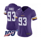 Women's Minnesota Vikings #93 John Randle Purple Team Color Vapor Untouchable Limited Player 100th Season Football Jersey