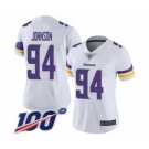 Women's Minnesota Vikings #94 Jaleel Johnson White Vapor Untouchable Limited Player 100th Season Football Jersey