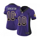 Women's Nike Minnesota Vikings #10 Fran Tarkenton Limited Purple Rush Drift Fashion NFL Jersey