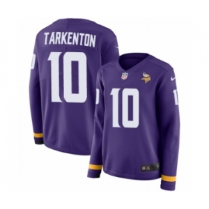 Women's Nike Minnesota Vikings #10 Fran Tarkenton Limited Purple Therma Long Sleeve NFL Jersey