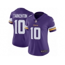 Women's Nike Minnesota Vikings #10 Fran Tarkenton Vapor Untouchable Limited Purple Team Color NFL Jersey