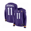 Women's Nike Minnesota Vikings #11 Laquon Treadwell Limited Purple Therma Long Sleeve NFL Jersey