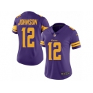 Women's Nike Minnesota Vikings #12 Charles Johnson Limited Purple Rush NFL Jersey