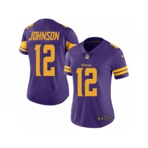 Women's Nike Minnesota Vikings #12 Charles Johnson Limited Purple Rush NFL Jersey