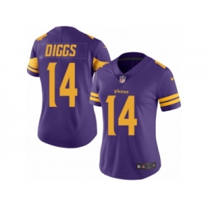 Women's Nike Minnesota Vikings #14 Stefon Diggs Limited Purple Rush NFL Jersey