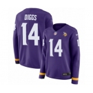 Women's Nike Minnesota Vikings #14 Stefon Diggs Limited Purple Therma Long Sleeve NFL Jersey