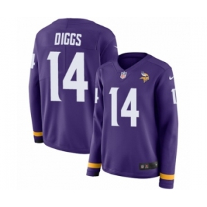 Women's Nike Minnesota Vikings #14 Stefon Diggs Limited Purple Therma Long Sleeve NFL Jersey