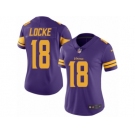 Women's Nike Minnesota Vikings #18 Jeff Locke Limited Purple Rush NFL Jersey