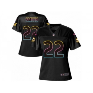 Women's Nike Minnesota Vikings #22 Harrison Smith Game Black Fashion NFL Jersey