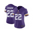 Women's Nike Minnesota Vikings #22 Paul Krause Vapor Untouchable Limited Purple Team Color NFL Jersey