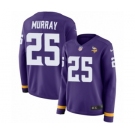 Women's Nike Minnesota Vikings #25 Latavius Murray Limited Purple Therma Long Sleeve NFL Jersey