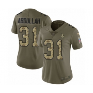 Women's Nike Minnesota Vikings #31 Ameer Abdullah Limited Olive Camo 2017 Salute to Service NFL Jersey