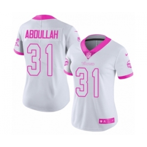 Women's Nike Minnesota Vikings #31 Ameer Abdullah Limited White Pink Rush Fashion NFL Jersey