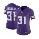 Women's Nike Minnesota Vikings #31 Ameer Abdullah Purple Team Color Vapor Untouchable Limited Player NFL Jersey