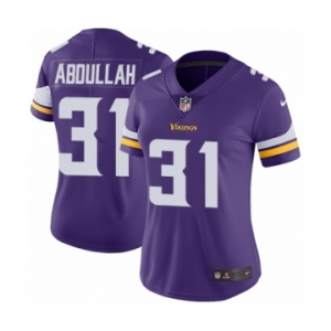 Women's Nike Minnesota Vikings #31 Ameer Abdullah Purple Team Color Vapor Untouchable Limited Player NFL Jersey