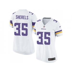 Women's Nike Minnesota Vikings #35 Marcus Sherels White Elite NFL Jersey