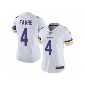 Women's Nike Minnesota Vikings #4 Brett Favre Vapor Untouchable Limited White NFL Jersey