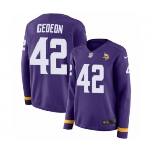 Women's Nike Minnesota Vikings #42 Ben Gedeon Limited Purple Therma Long Sleeve NFL Jersey