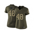 Women's Nike Minnesota Vikings #48 Zach Line Limited Green Salute to Service NFL Jersey