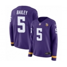 Women's Nike Minnesota Vikings #5 Dan Bailey Limited Purple Therma Long Sleeve NFL Jersey