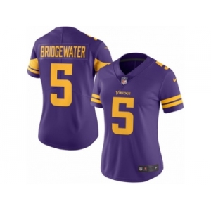 Women's Nike Minnesota Vikings #5 Teddy Bridgewater Limited Purple Rush NFL Jersey