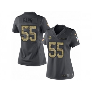 Women's Nike Minnesota Vikings #55 Anthony Barr Limited Black 2016 Salute to Service NFL Jersey