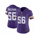 Women's Nike Minnesota Vikings #56 Chris Doleman Vapor Untouchable Limited Purple Team Color NFL Jersey